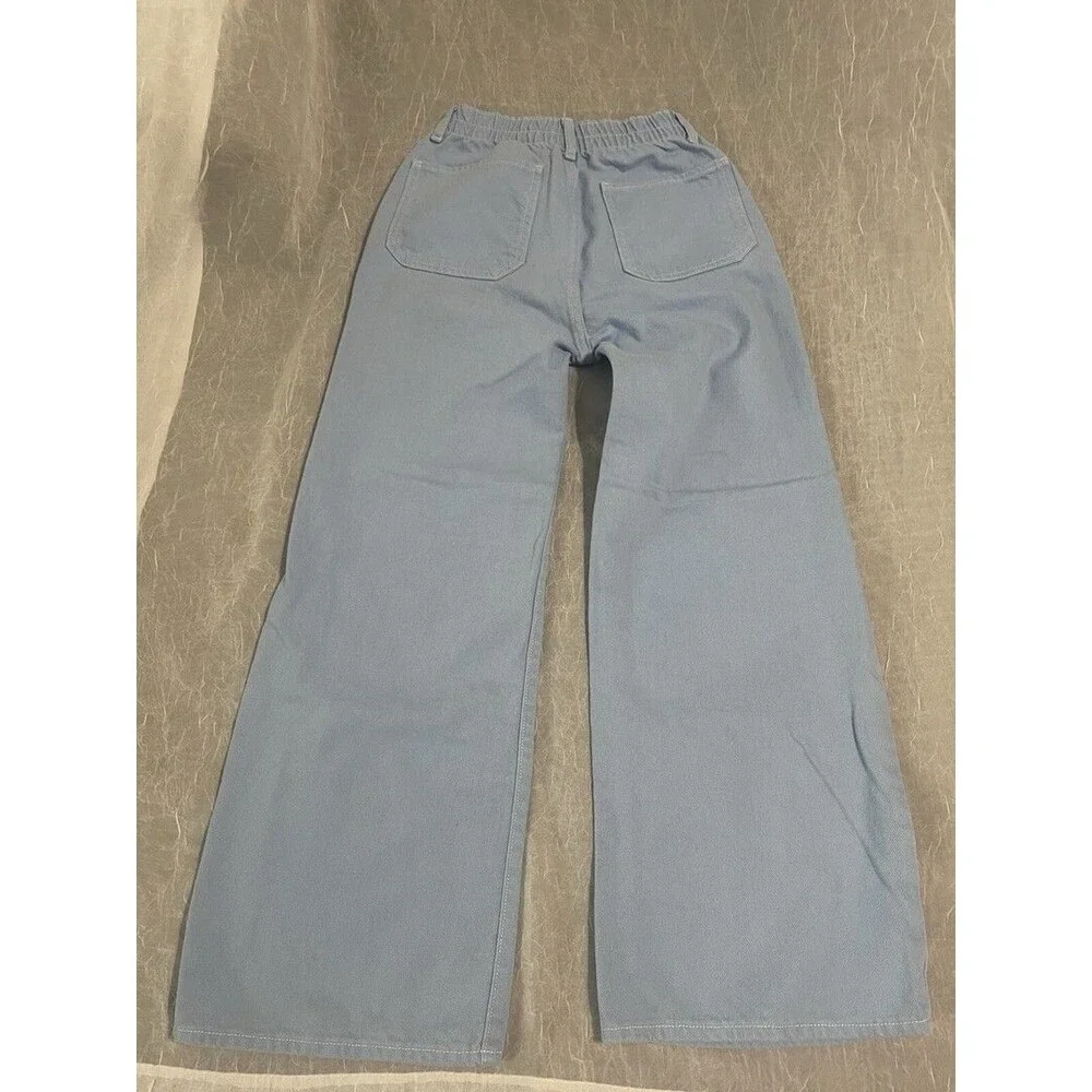Old Navy Girls Utility Patch Baggy Wide Leg Pants-XL/12 Powder Blue